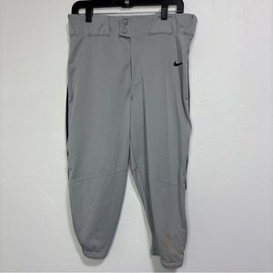 Nike Vapor Select Piped High Baseball Pants Men's Medium Gray STAIN